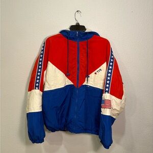 Rare Vtg 70s TYR USA Olympic Swim Team Full Zip Windbreaker Lined Jacket Sz M